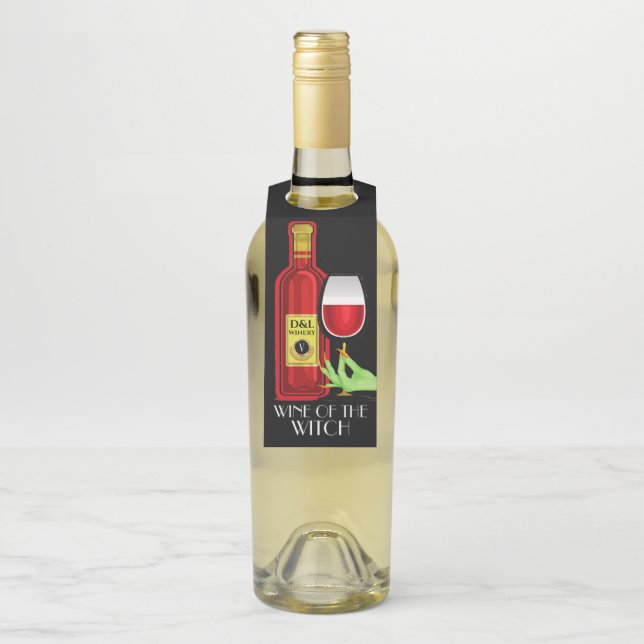 Halloween Wine - Siehe Zurück - Flaschenanhänger (Auf Flasche)