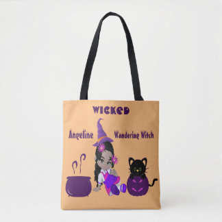 Halloween Wing Wanderhexe Orange Niedliche Katze