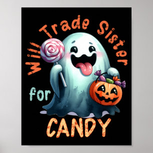 Halloween wird Schwester gegen Candy Ghost Kid tau Poster