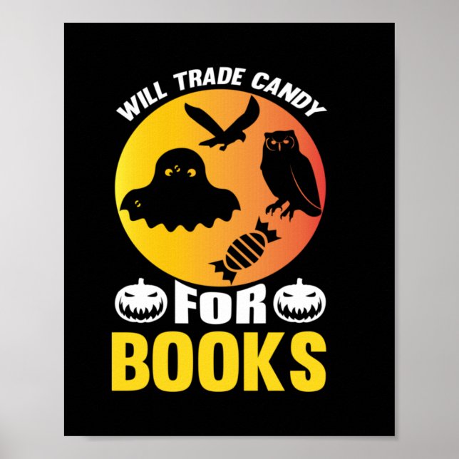 Halloween wird zum Geburtstag Süßigkeiten für Büch Poster (Vorne)