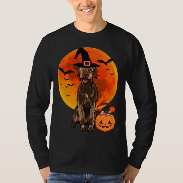 Halloween Wirehaired Pointing Griffon Jack O Lante T-Shirt (Vorderseite)