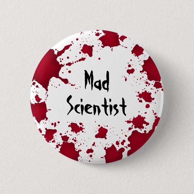 Halloween-Wissenschaftler Button (Vorderseite)