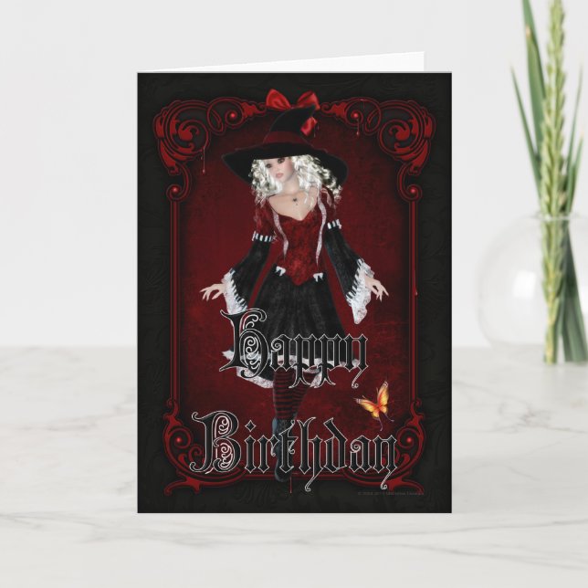 Halloween Witch 10 October Happy Birthday Card Karte (Vorderseite)
