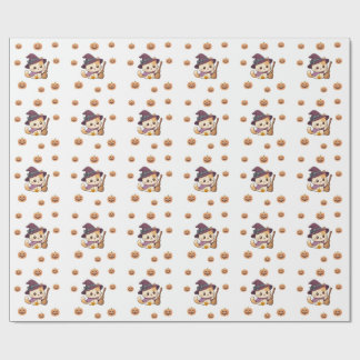 Halloween Witch Cat Pumpkin Pattern Geschenkpapier