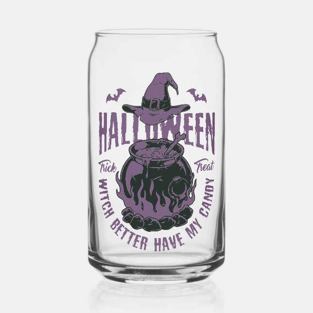 Halloween Witch Cauldron Glass Dosenglas (Vorderseite)