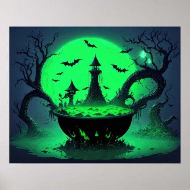 Halloween Witch Cauldron Poster (Vorne)