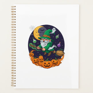 Halloween Witch Gnome Broomstick Pumpkins Moon Planer