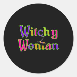 Halloween Witch Hexchy Woman Trick Leckerei Runder Aufkleber