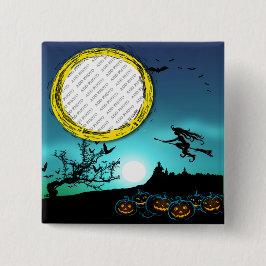Halloween Witch, Jack o' Lanterns, Foto von Frame Button
