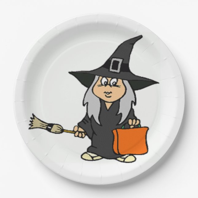 HALLOWEEN WITCH PAPPTELLER (Vorderseite)