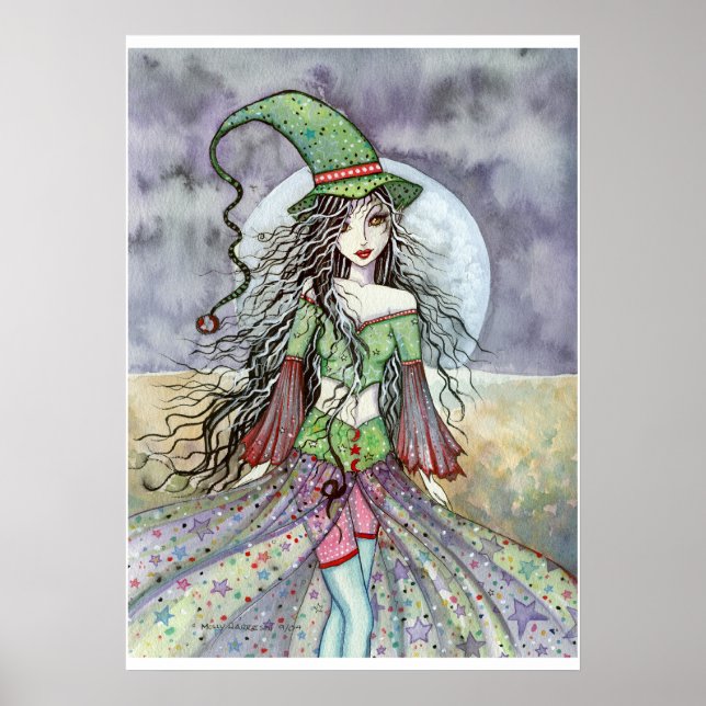 Halloween Witch Poster Print von Molly Harrison (Vorne)