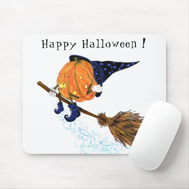Halloween Witch Pumpkin Mouse Pad Mousepad (Mit Mouse)