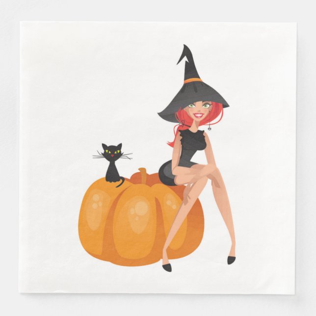 HALLOWEEN WITCH SERVIETTE (Vorderseite)