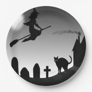 HALLOWEEN WITCH SILHOUETTE PAPPTELLER