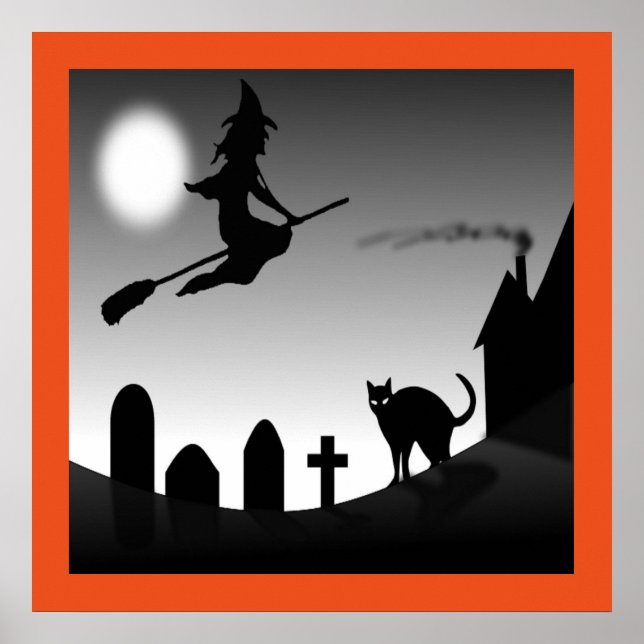 HALLOWEEN WITCH SILHOUETTE POSTER (Vorne)