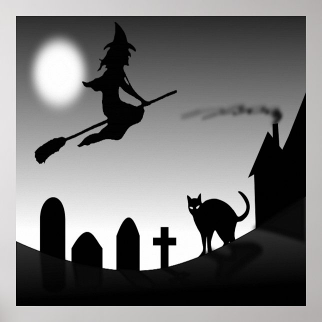 HALLOWEEN WITCH SILHOUETTE POSTER (Vorne)