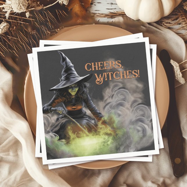 Halloween Witch Stirring Cauldron Serviette (Von Creator hochgeladen)