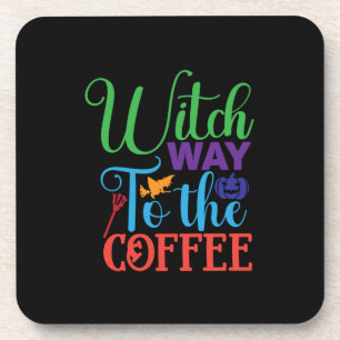 Halloween Witch Way To The Coffee Getränkeuntersetzer