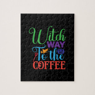 Halloween Witch Way To The Coffee Puzzle