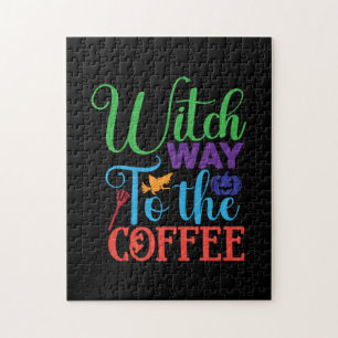 Halloween Witch Way To The Coffee Puzzle