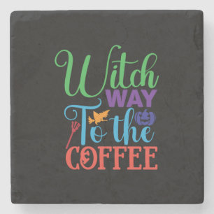 Halloween Witch Way To The Coffee Steinuntersetzer