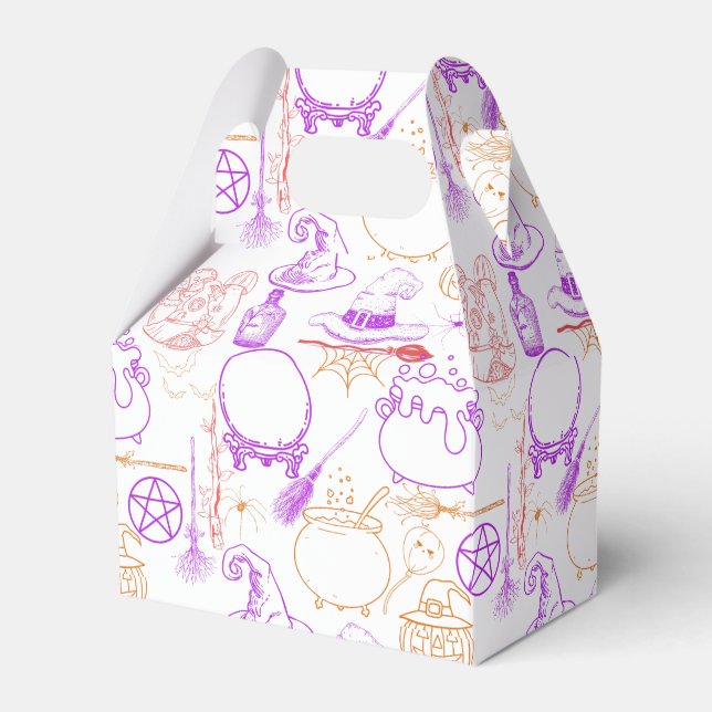 Halloween Witchcraft Muster Neon 01 Geschenkschachtel (Vorderseite)
