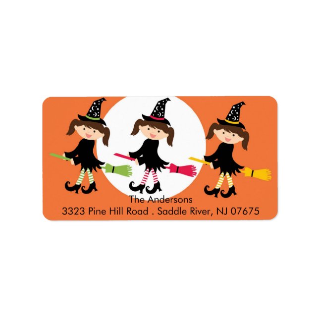 Halloween Witchs Rücksendeadresse Adressaufkleber (Vorne)