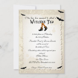 Halloween Witchs' Tea-Party Einladung
