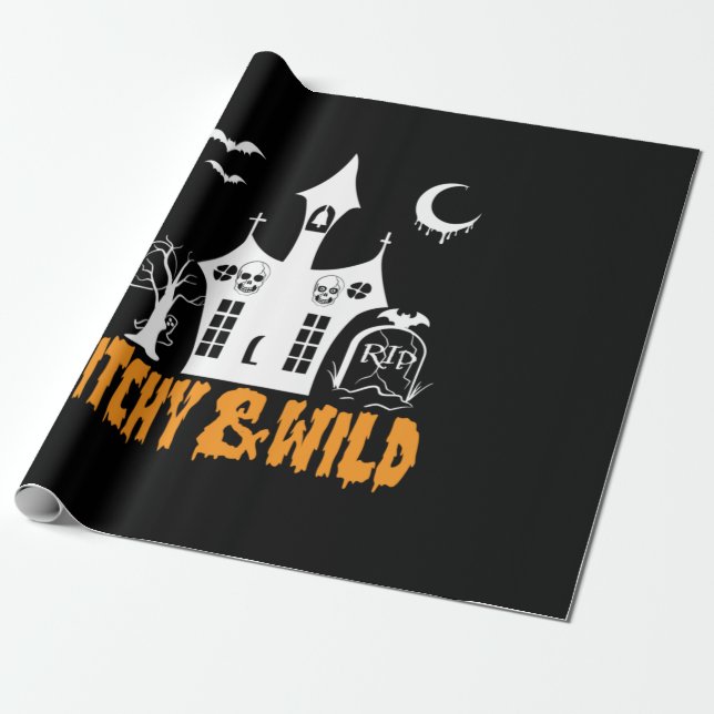 Halloween Witchy and Wild Geburtstag Geschenkpapier (Ungerollt)
