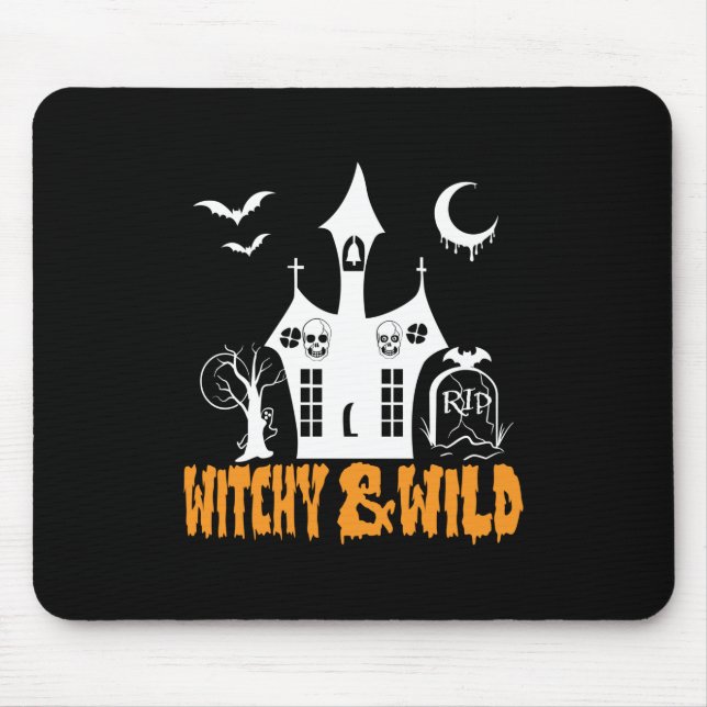 Halloween Witchy and Wild Geburtstag Mousepad (Vorne)