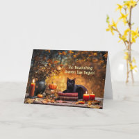 Halloween Witchy Black Cat Candles Mystical