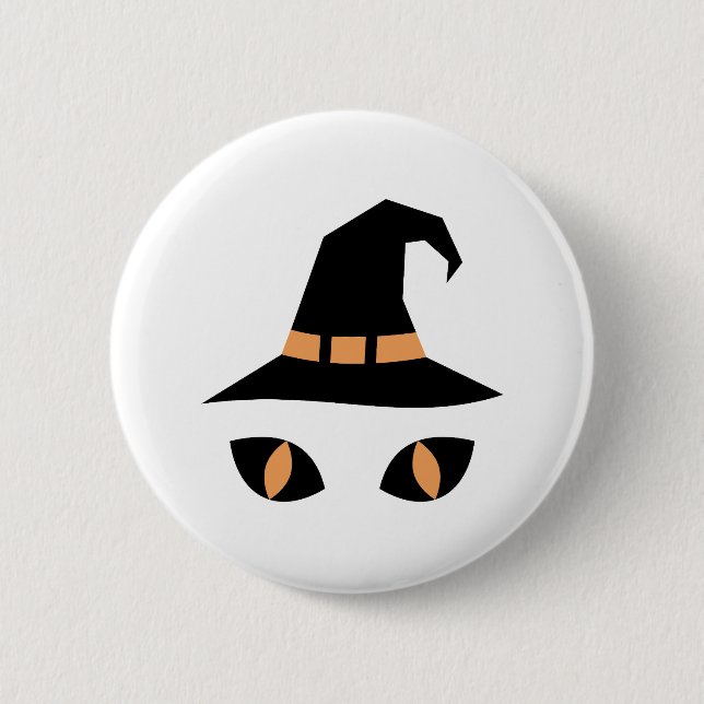 Halloween witchy cat button (Vorderseite)