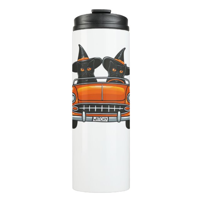 Halloween Witchy Cats Classic T - Shirt Thermosbecher (Vorderseite)