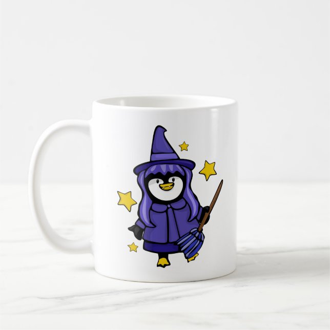 Halloween Witchy Penguin Kaffeetasse (Links)