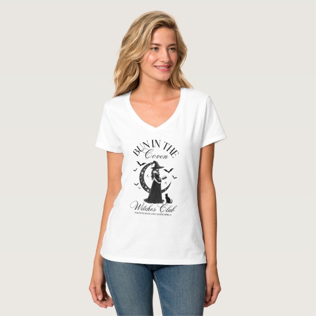 Halloween Witchy Pregnancy T-Shirt (Vorderseite Vollansicht)