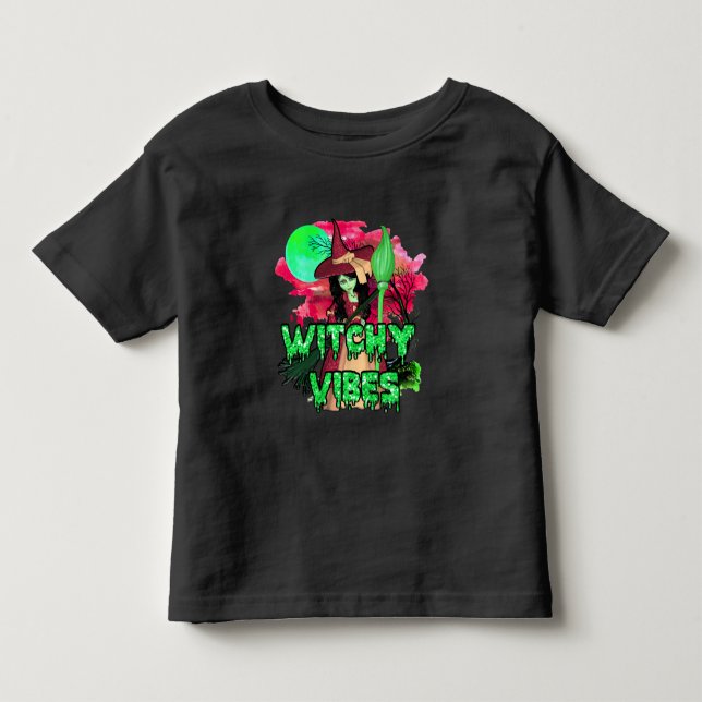 Halloween Witchy Vibes Kleinkind T-shirt (Vorderseite)
