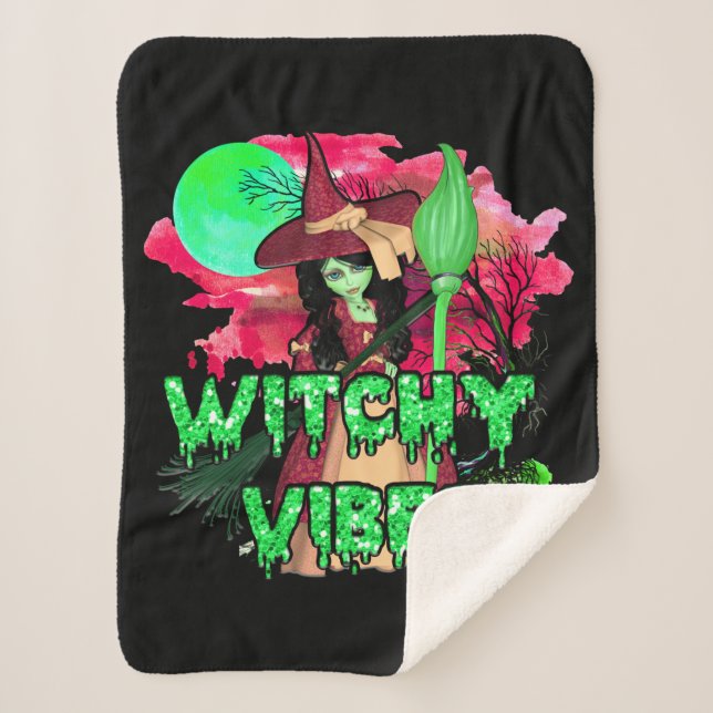 Halloween Witchy Vibes Sherpadecke (Vorderseite)