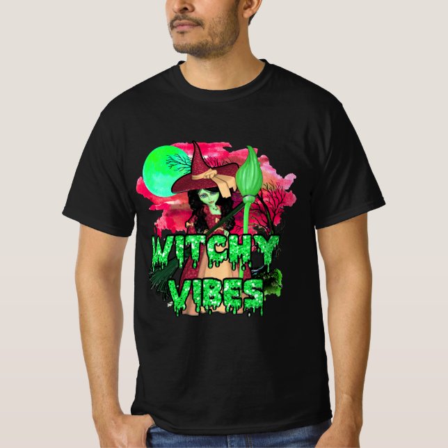 Halloween Witchy Vibes T-Shirt (Vorderseite)