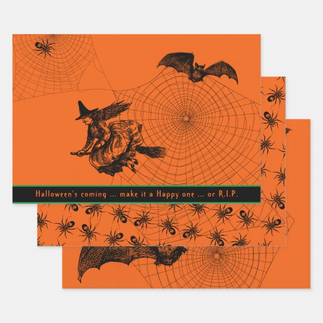 Halloween Witz Bat Spider 3-pc-Set Geschenkpapier Set (Set)