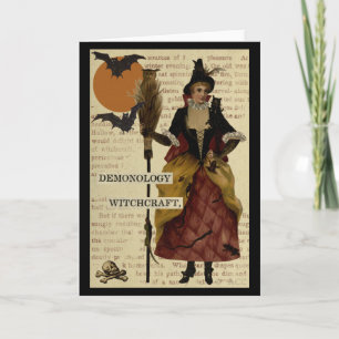 Halloween Witz Bats Moon Owl Skull Karte