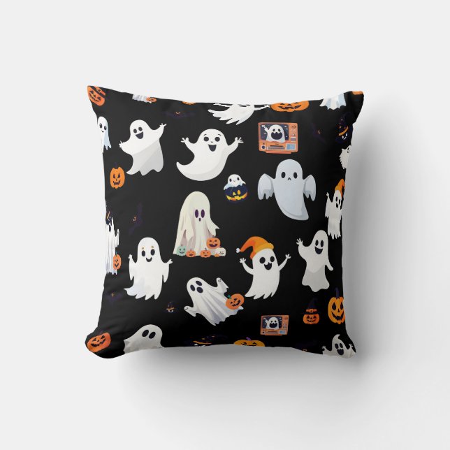 Halloween Witz Ghost Pattern Drehkissen Kissen (Vorderseite)