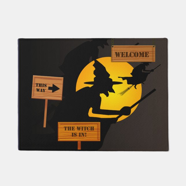 Halloween Witz ist in der Türmatte (Vorderseite)