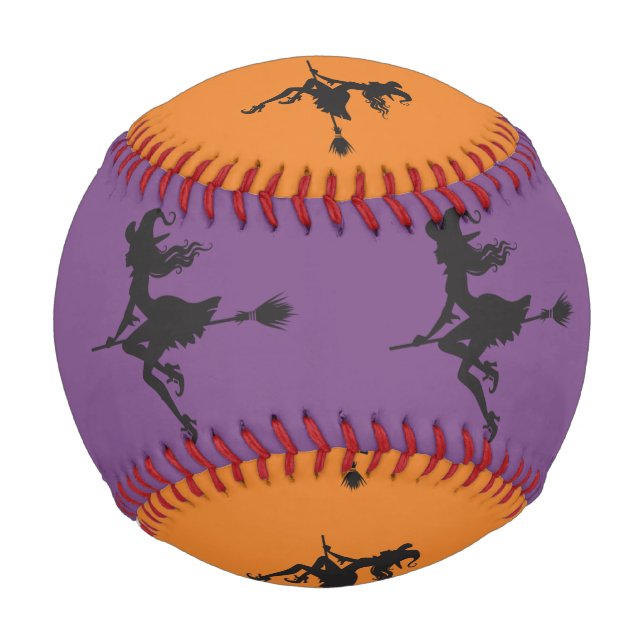 Halloween Witz Riding Broom Thunder_Cove Baseball (Vorderseite)