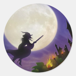Halloween Witz Vollmond Runder Aufkleber