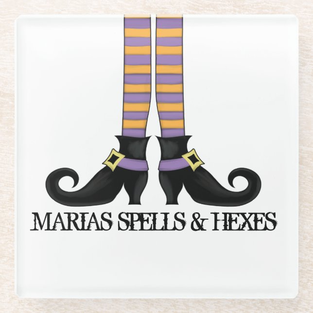 Halloween Witz Whimsical Spaß farbenfrohe Schuhe Glasuntersetzer (Vorderseite)