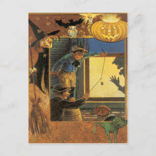 Halloween Witzbolde Vintage Postkarte
