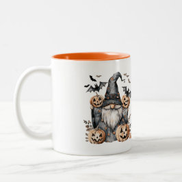 Halloween Wizard Gnome Zweifarbige Tasse