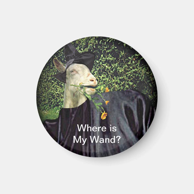 Halloween Wizard Goat Magnet (Vorne)