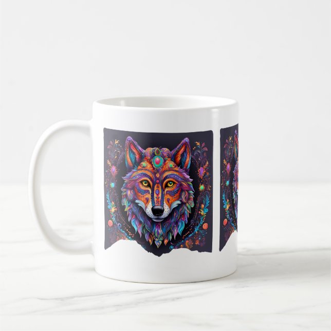 Halloween Wolf Alebrije Kaffeetasse (Links)