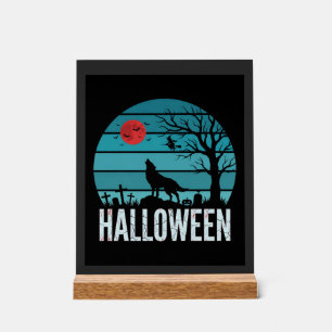 Halloween-Wolf-Friedhofs-Mond-Vektor Acrylschild
